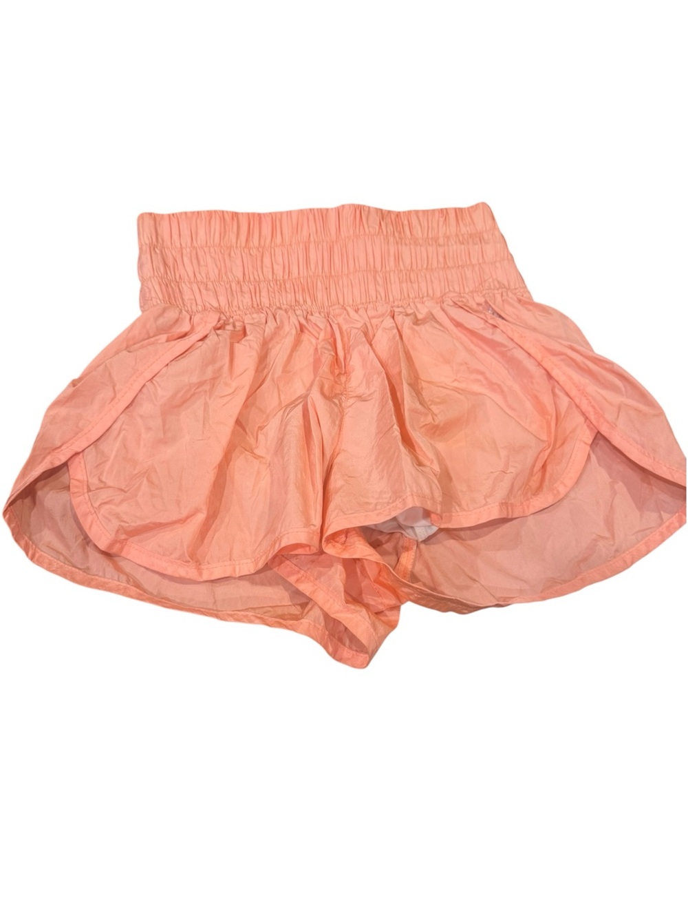 Free People Women's Peach Ruffle Waistband Shorts
